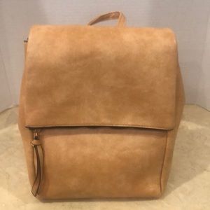 Faux Tan Leather Backpack